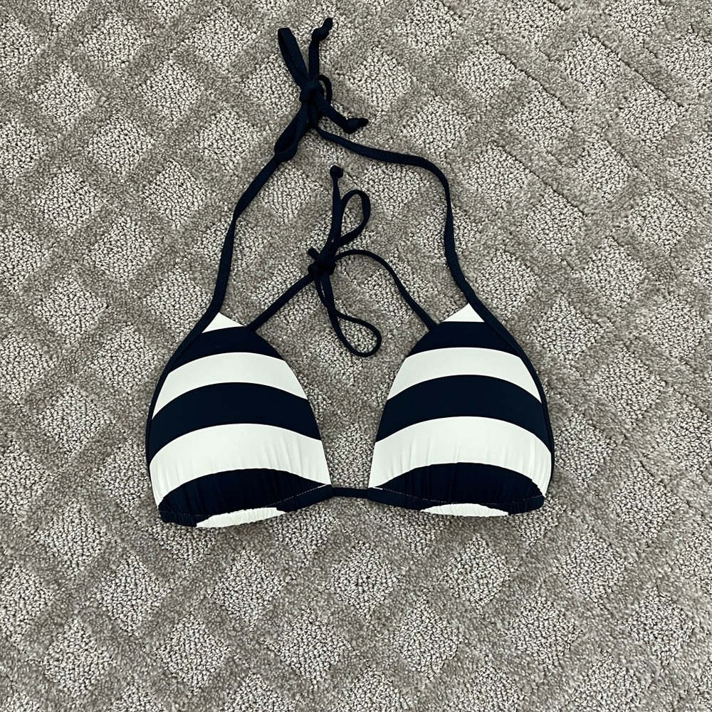 Abercrombie & Fitch Navy and White Striped Bikini